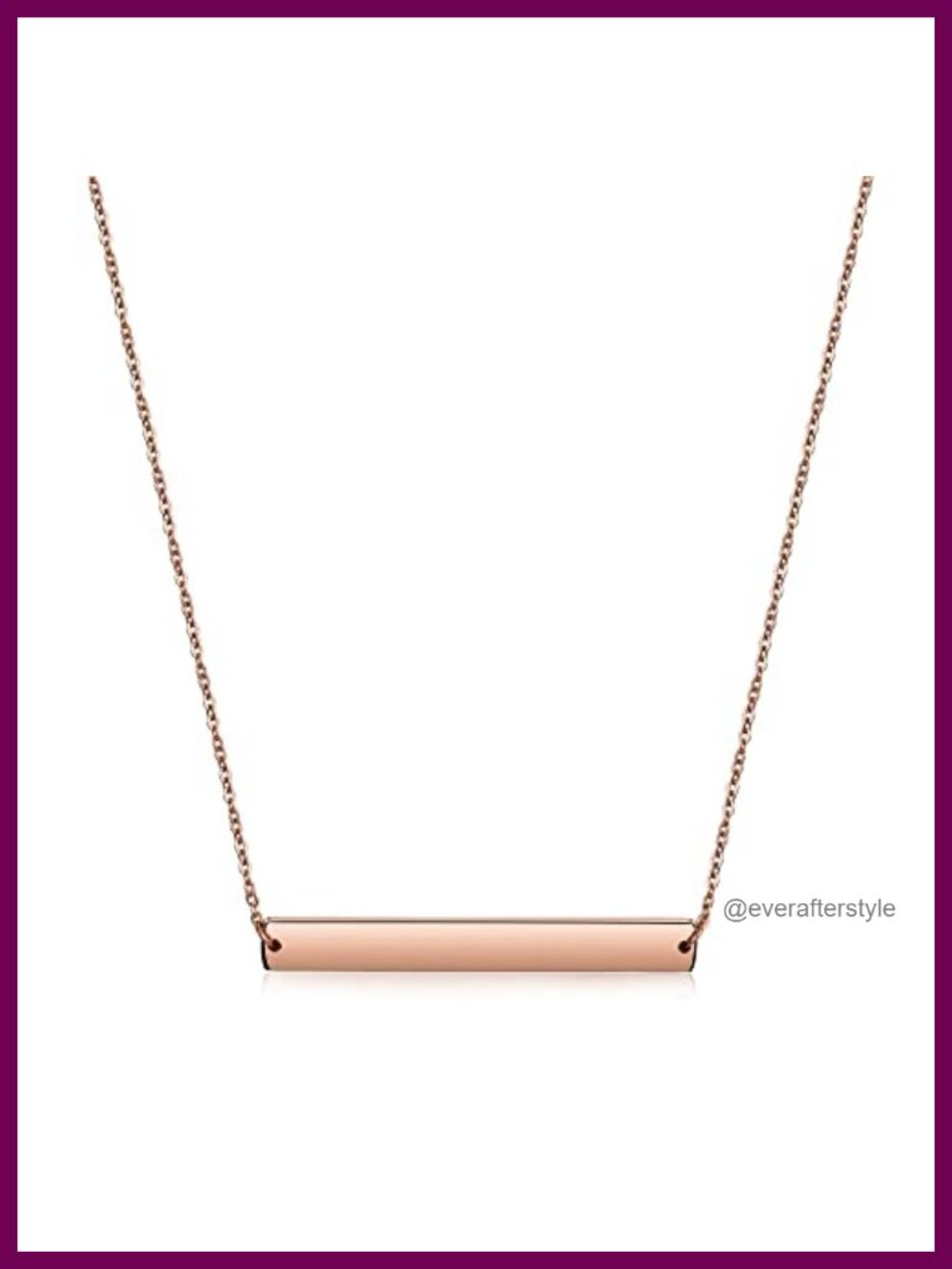 Gold Plated Minimalist Bar Pendant Necklace 316L Stainless Steel Hypoallergenic